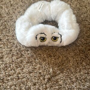 White Plush Owl Scrunchie
